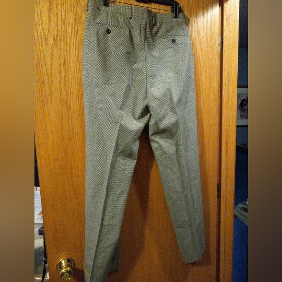 mens lauren ralph lauren total comfort pants P 34x32 black & white check slacks - Picture 2 of 5